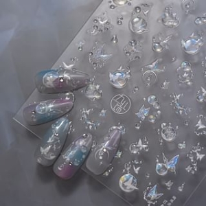 tomoni - Bubble Butterfly Nail Art Stickers