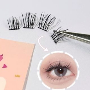 masscaku - Natural Wispy Cluster False Eyelashes / Applicator / Set