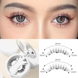 Miumi - Set: Natural Crisscross Magnetic False Eyelashes + Applicator