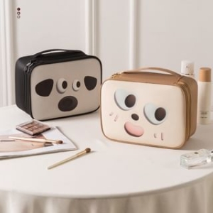 Buttermilk - Cartoon Large Capacity Plain PU Cosmetic Makeup Bag