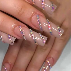 Monoe - Rhinestone Press On Nail