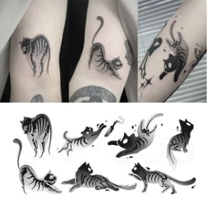 Pivoine - X-Ray Cat Waterproof Temporary Tattoo