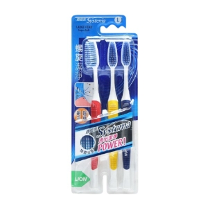 LION - Systema Super Soft Spiral Toothbrush - Random Colour - L - 3pcs