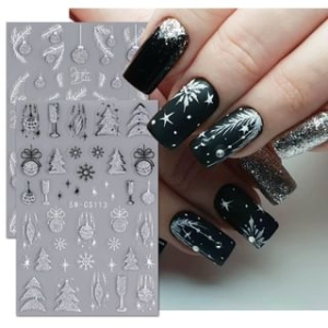 noprina - Christmas Glitter Nail Art Stickers