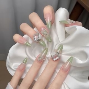 Klandail - Butterfly Faux Crystal Press On Nail