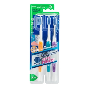 LION - Systema Super Soft Spiral Toothbrush - Random Colour - SS - 3pcs