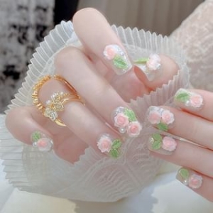 Floral Press On Nail