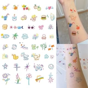 Pivoine - Colored Cartoon Waterproof Temporary Tattoo