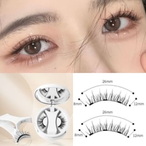 Miumi - Set: Natural Crisscross Magnetic False Eyelashes + Applicator