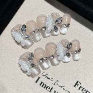 eovda - Butterfly Rhinestone Press On Nail