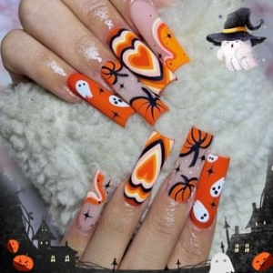 Miumi - Halloween Ghost Heart Press On Nail