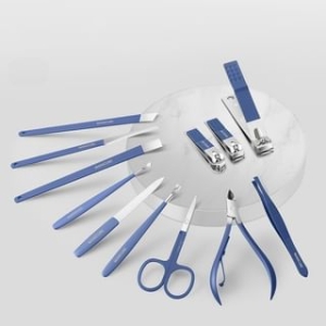 Set of 12: Stainless Steel Manicure Kit + Makeup Scissors + Earpick