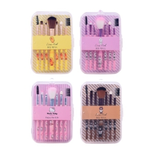 MINGXIER - Cartoon Makeup Brush with box - 7pcs (Random Colour) - 1 set