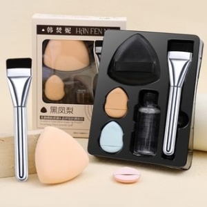 Choyu - Set of 7: Makeup Sponge + Cushion Puff + Foundation Brush + Sponge Cleaner