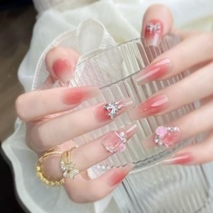 Butterfly Rhinestone Press On Nail