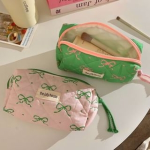 Small Planet - Bow Fabric Makeup Bag