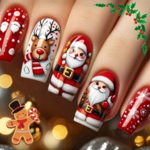 gracienorm - Christmas Santa Deer Press On Nail