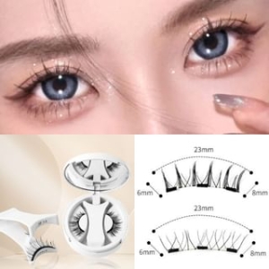 Miumi - Set: Doll Eye Spiky Magnetic False Eyelashes + Applicator