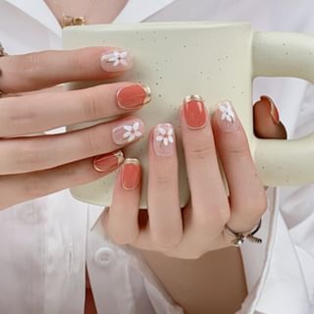 Floral Press On Nail