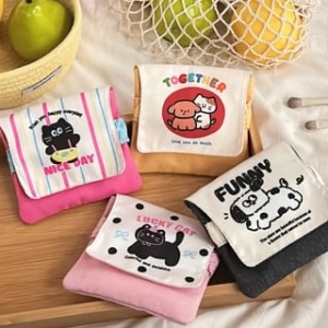 Bohod - Cartoon Linen Cotton Sanitary Pouch