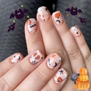 gracienorm - Halloween Pumpkin Press On Nail