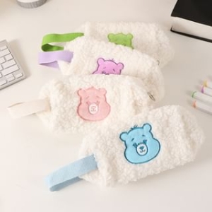 Ikiana - Bear Applique Chenille Makeup Bag