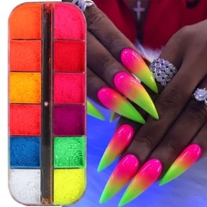 noprina - Multicolor Fluorescent Powder Nail Art Decoration