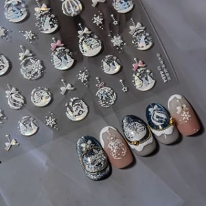 swarliss - Christmas Snow-Ball Nail Art Stickers