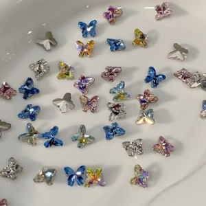 Evorizte - Butterfly Rhinestone Nail Art Decoration / Set