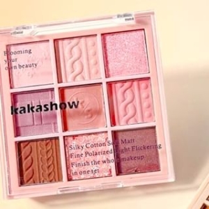 kakashow - 9 Colors Knitting Eyeshadow Palette - Smoky Pink - 9g