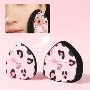 Kochanie - Leopard Print Triangle Powder Puff