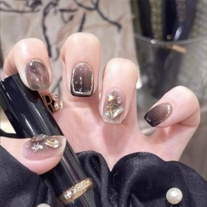 Octrouge - Rhinestone Gradient Press On Nail