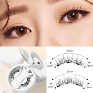 Miumi - Set: Natural Crisscross Magnetic False Eyelashes + Applicator