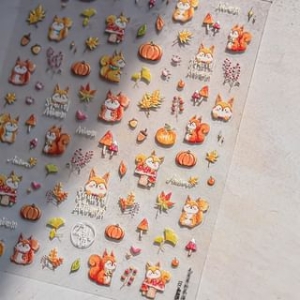 dainlili - Autumn Squirrel Nail Art Stickers