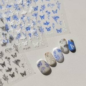 tomoni - Butterfly Plant Nail Art Stickers