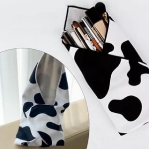 denivyse - Milk Cow Print Self Adhesive Makeup Bag