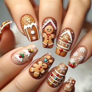 gracienorm - Christmas Gingerbread Man Press On Nail