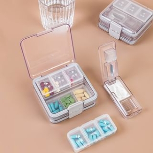 Home Flora - Transparent Pill Box with Pill Splitter