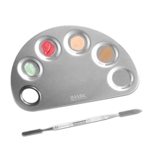 IMAGIC - Semicircular Stainless Steel Makeup Mixing Palette