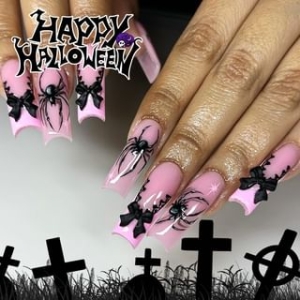 gracienorm - Halloween Spider Bow Press On Nail