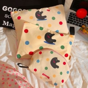 Ribbocco - Cat Polka Dot Fabric Makeup Bag