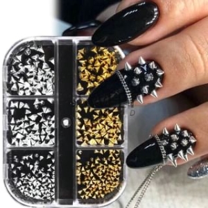 noprina - Metallic Plastic Stud Nail Art Decoration / Set