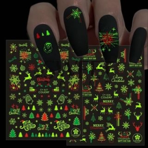 noprina - Christmas Fluorescent Nail Art Stickers