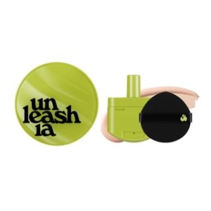 UNLEASHIA - Bundle: Satin Wear Healthy-Green Cushion Re-Feel Refill + Case Set -  5 Colors