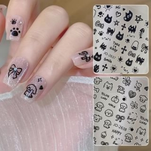 Evorizte - Dog / Cat / Cartoon Nail Art Stickers