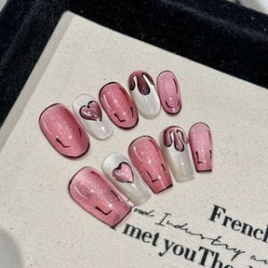 eovda - Heart Print Press On Nail