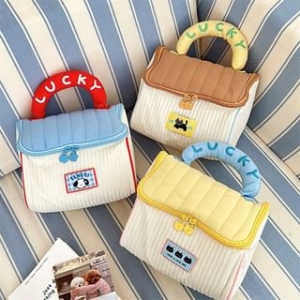 Bohod - Animal Applique Color Block Fabric Makeup Bag