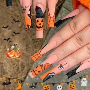 gracienorm - Halloween Pumpkin Witch Press On Nail