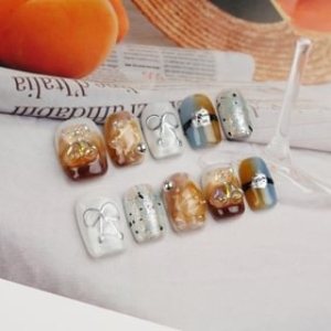 Octrouge - Bow Bear Press On Nail