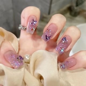 Butterfly Glitter Press On Nail